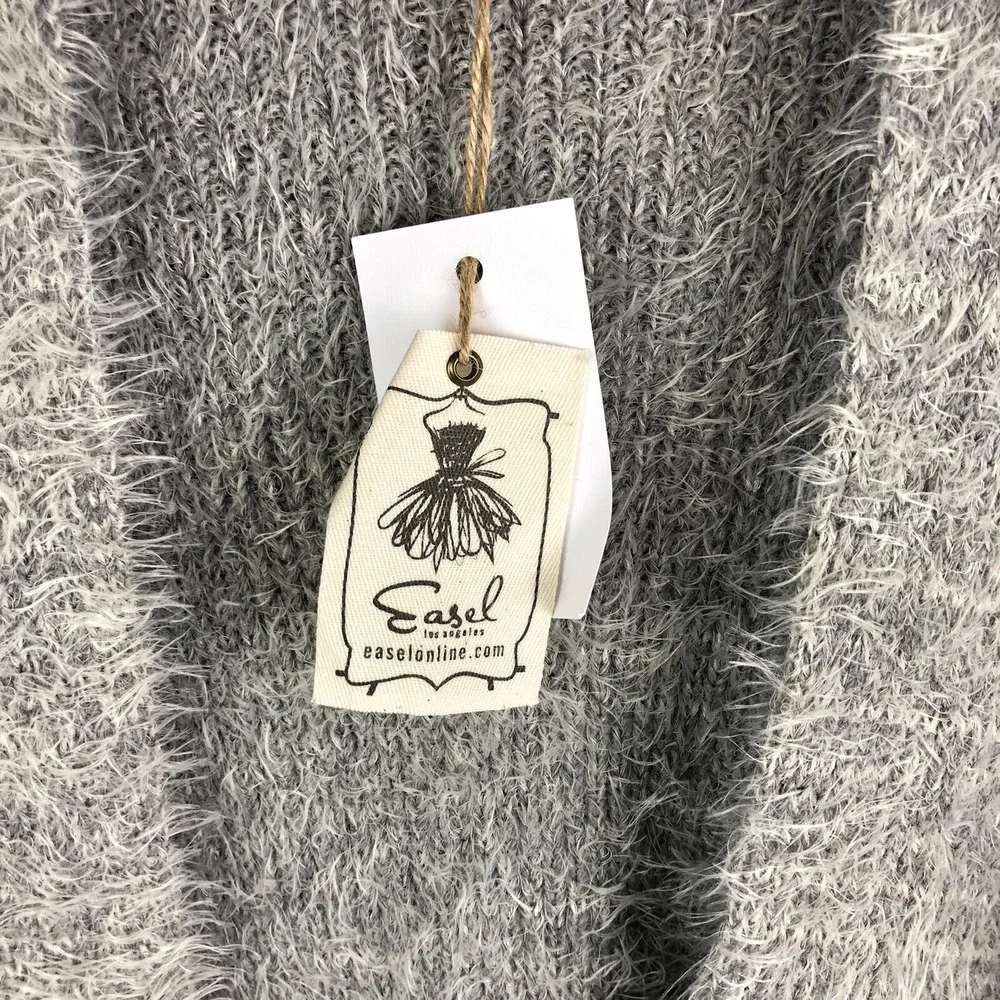 Easel Cardigan Womens‎ S Open Ombré Long Boho Slouchy Boyfriend Neutral Eyelash